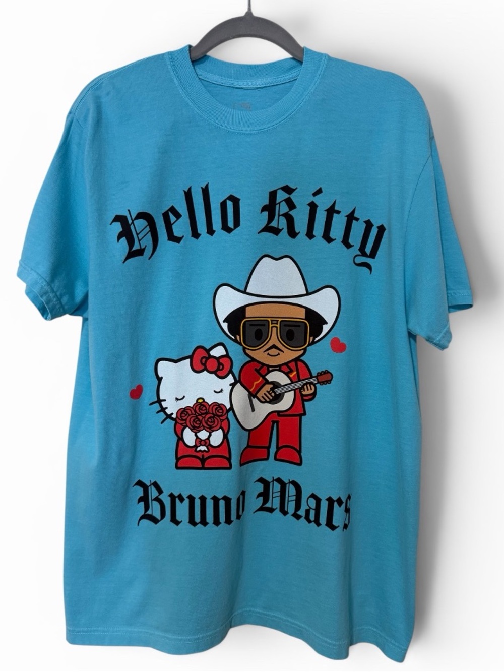 Original from the concert Hello Kitty x Bruno Mars Blue Graphic Tee